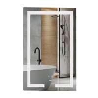 Дзеркало настінне Kubis (KU1) 500х800 мм, прямокутне, з LED-підсвічуванням Touch, антизапотіванням, диммером, рег. яскравості Lidz LIDZ