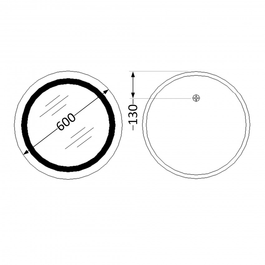 Дзеркало настінне Aria (AR1) R600 мм, кругле, з LED-підсвічуванням Touch, антизапотіванням, димером, рег. яскравості Lidz LIDZ фото 1