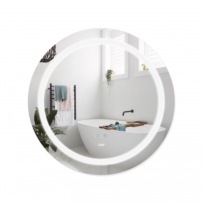 Дзеркало настінне Aria (AR1) R600 мм, кругле, з LED-підсвічуванням Touch, антизапотіванням, димером, рег. яскравості Lidz LIDZ