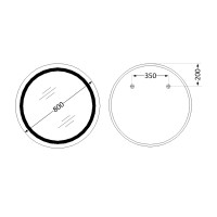 Дзеркало настінне Aria (AR1) R800 мм, кругле, з LED-підсвічуванням Touch, антизапотіванням, диммером, рег. яскравості Lidz LIDZ фото 1