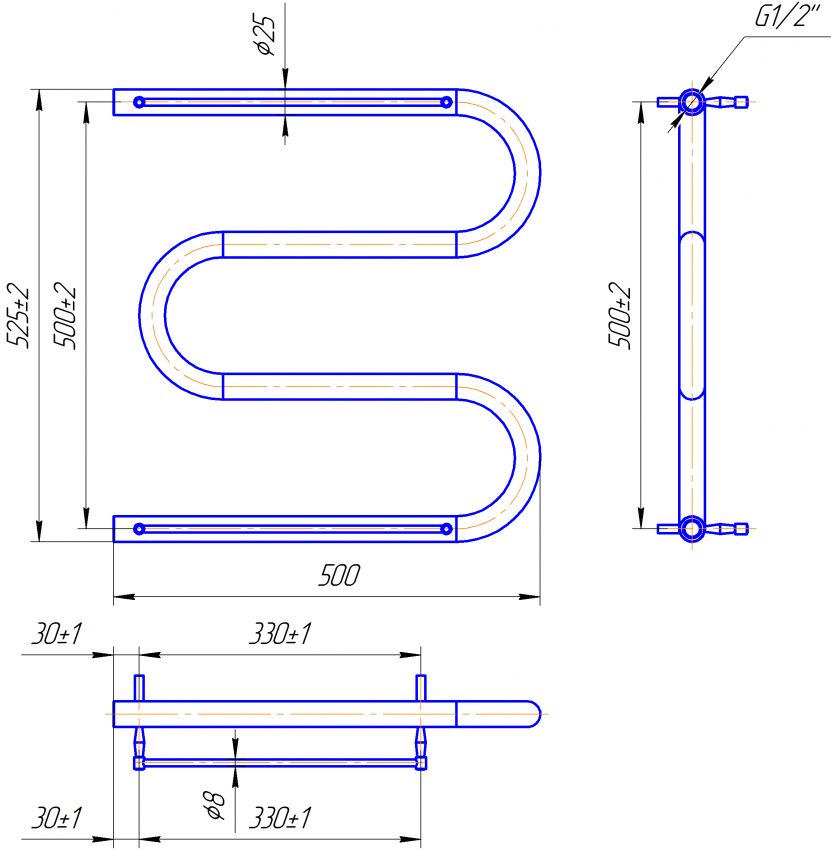 Змійка 25  525х600/500 + полички MARIO фото 1