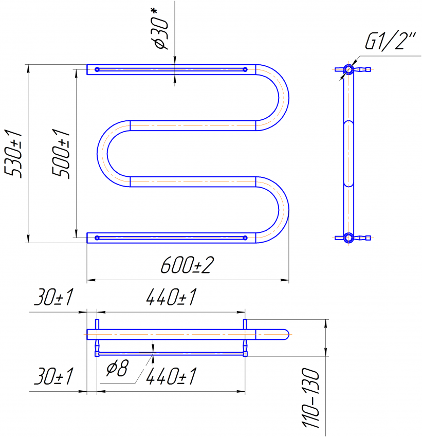 Змійка 30  530х600/500 + полички MARIO фото 1