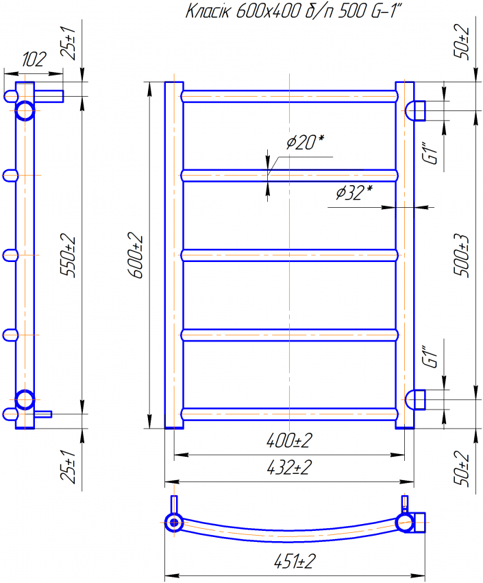 Класік  600х450/500 Б/П 1" MARIO
