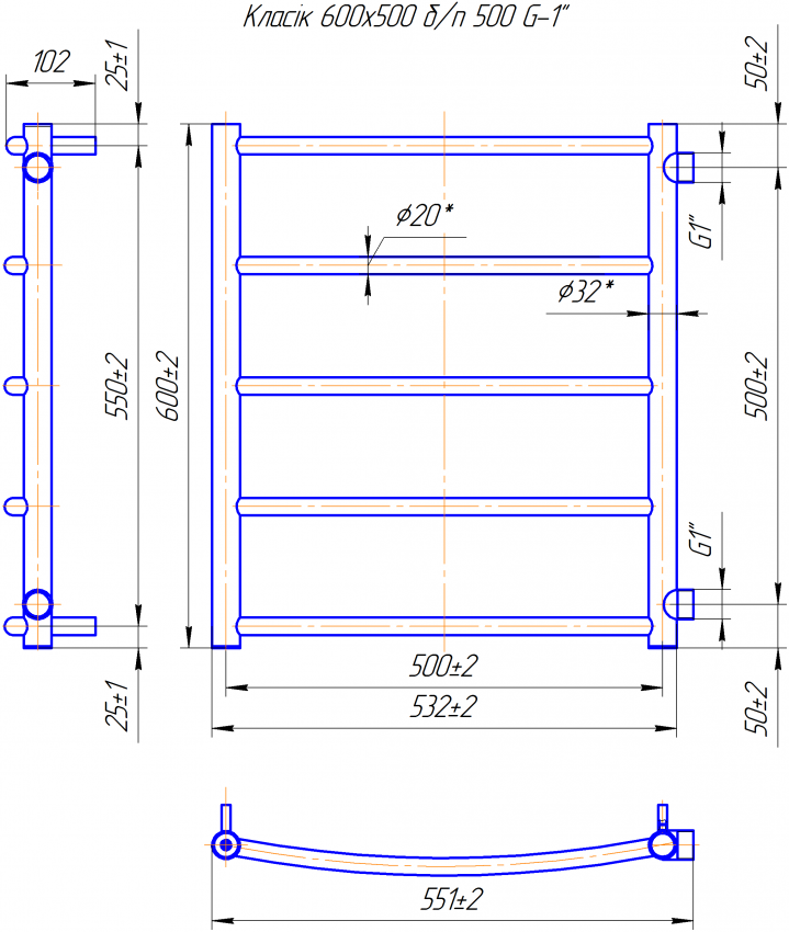 Класік  600х550/500 Б/П 1" MARIO