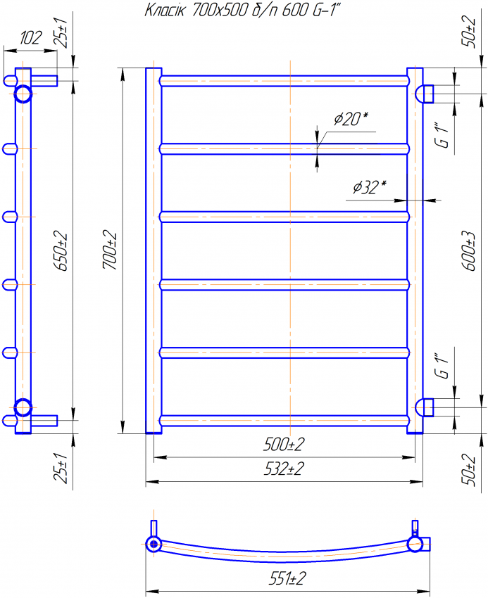 Класік  700х550/600 Б/П 1" MARIO