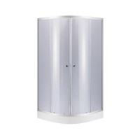 Набір: Душова кабіна Latwa SC80x80.SAT.LOW.GR, напівкругла, скло тоноване 4 мм + Душовий піддон Kapielka ST80x80x15 Lidz LIDZ