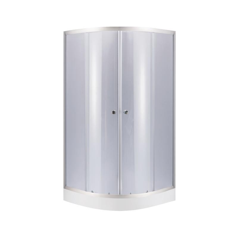 Набір: Душова кабіна Latwa SC80x80.SAT.LOW.GR, напівкругла, скло тоноване 4 мм + Душовий піддон Kapielka ST80x80x15 Lidz LIDZ