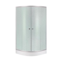 Набір: Душова кабіна Latwa SC80x80.SAT.LOW.FR, напівкругла, скло Frost 4 мм + Душовий піддон Kapielka ST80x80x15 Lidz LIDZ