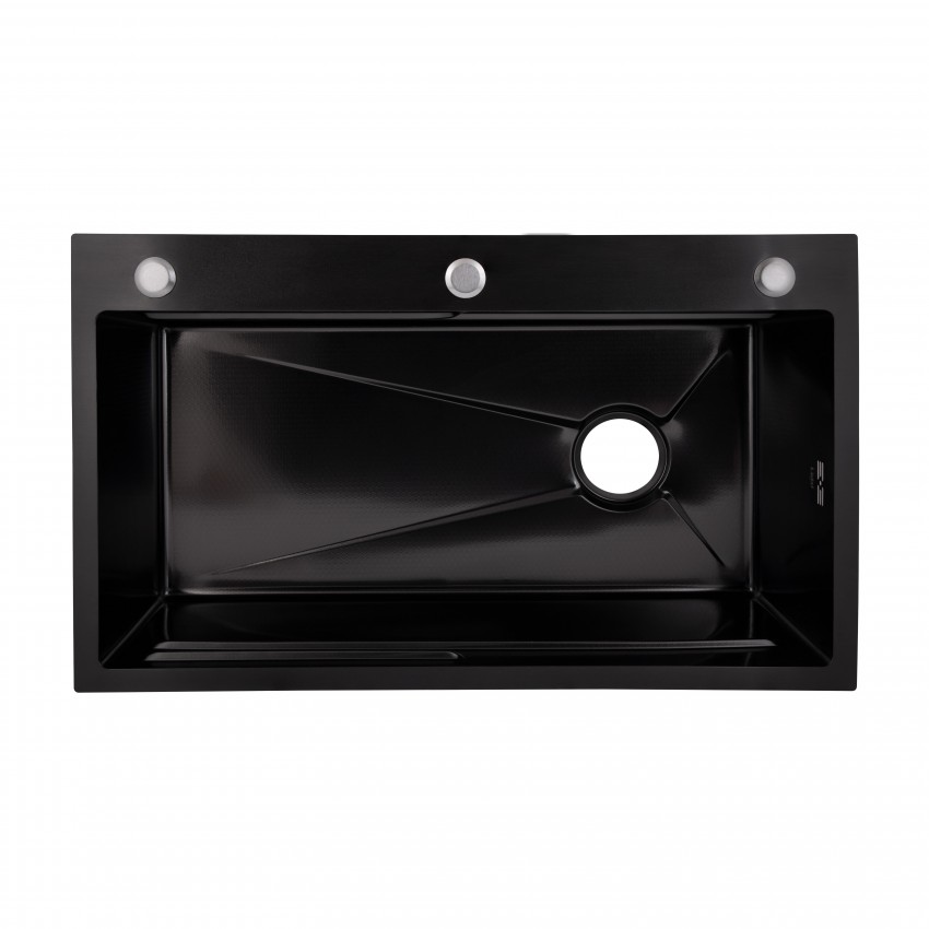 Мийка для кухні інтегрована Handmade H7545B Decor Black PVD Honeycomb 3,0/1,0 мм LDH7545BDECPVD48373 Lidz LIDZ фото 2