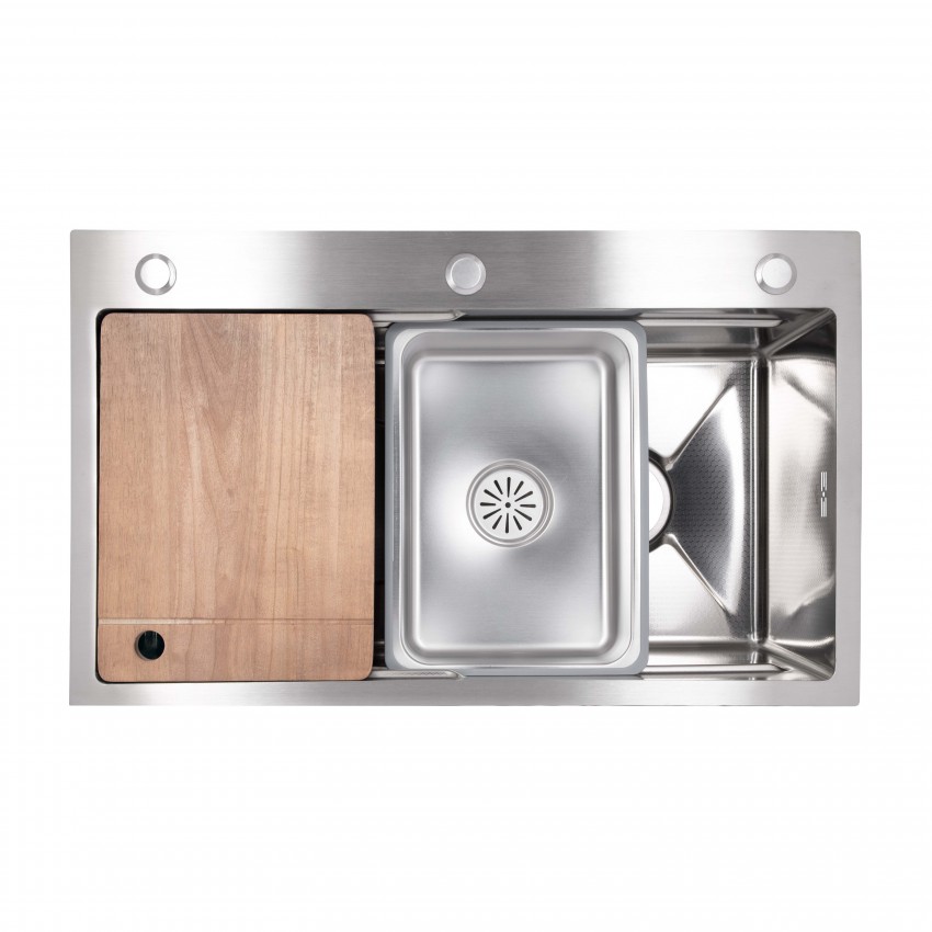 Мийка для кухні інтегрована Handmade H7545 Decor Honeycomb 3,0/1,0 мм LDH7545DEC48372 Lidz LIDZ