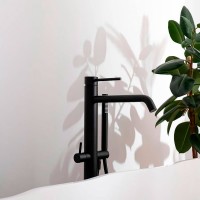 LIG 032 NO LIGHT Змішувач ванни з підлоги, з ручним душем, чорн.мат (1 сорт) Paffoni фото 2