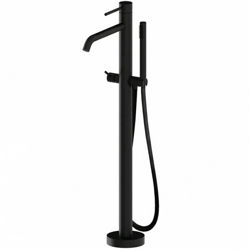 LIG 032 NO LIGHT Змішувач ванни з підлоги, з ручним душем, чорн.мат (1 сорт) Paffoni