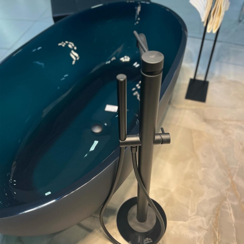 LIG 032 NO LIGHT Змішувач ванни з підлоги, з ручним душем, чорн.мат (1 сорт) Paffoni фото 4