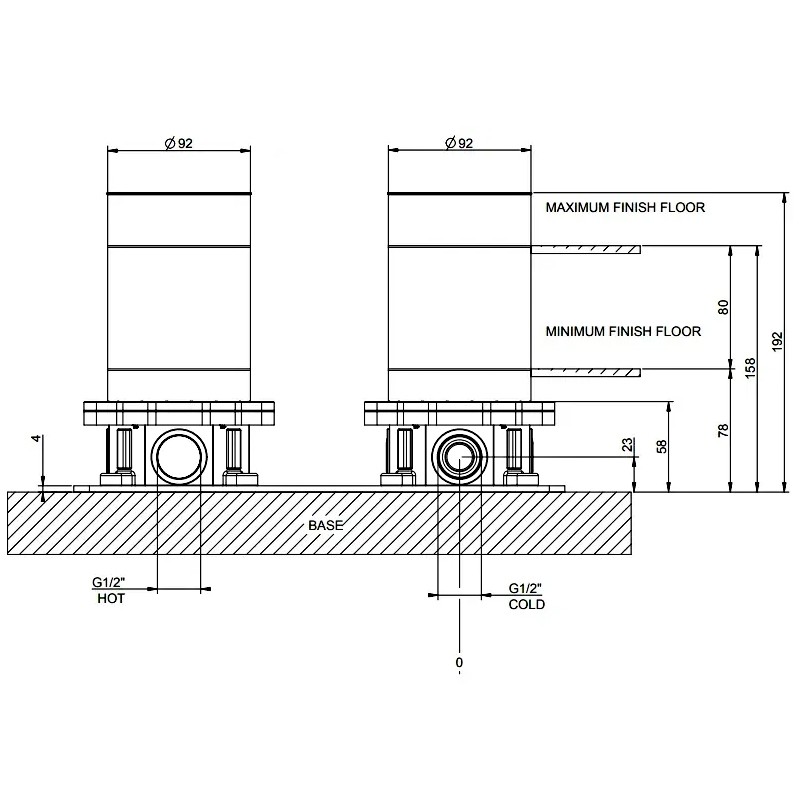 58099-031 INCISO  Внутрішня частина для змішувача (монтаж з підлоги), хром (1 сорт) GESSI фото 1