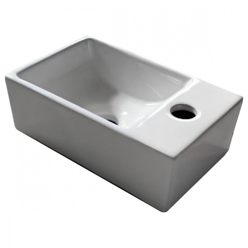 180300R Linea Раковина підвісна/меблева 300х180 см, 1 отвір під змішувач справа, білий глянець (1 сорт) DEVIT