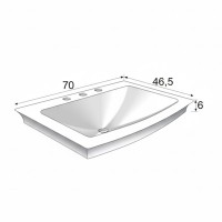 1XXLV041  Bania Раковина 70х47  білий мінеральний мармур,1 отвір під змішувач (1 сорт) KAROL фото 1