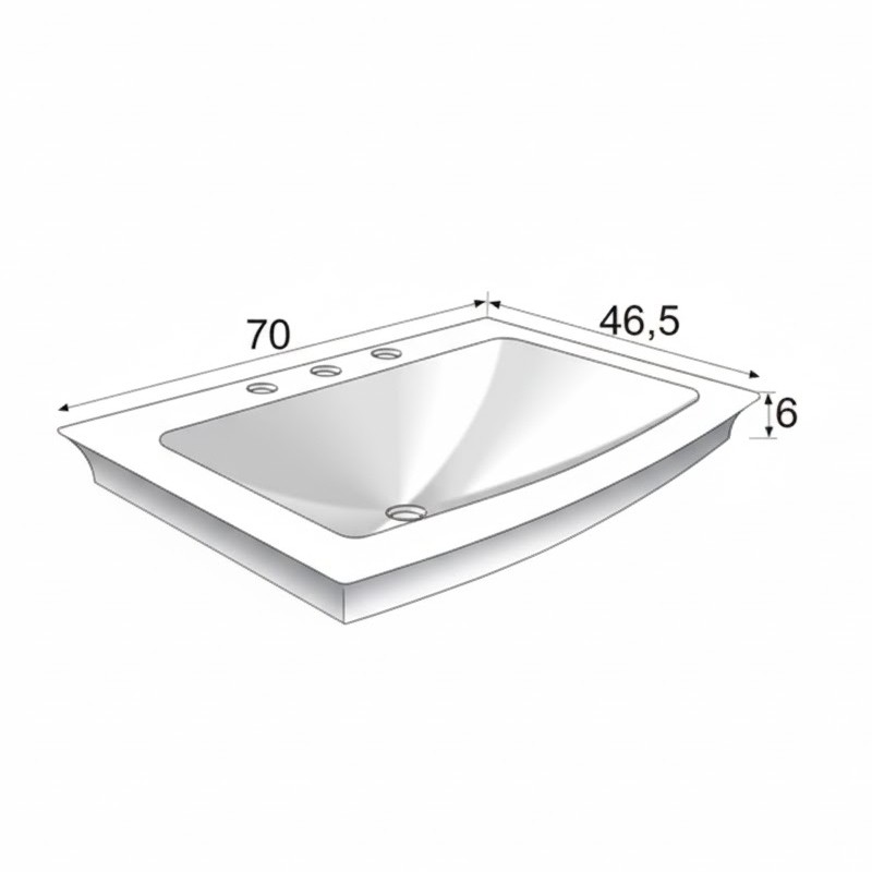 1XXLV041  Bania Раковина 70х47  білий мінеральний мармур,1 отвір під змішувач (1 сорт) KAROL фото 1