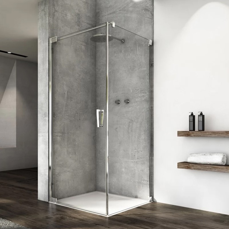 CA1CG0805007 CADURA Одностворкові душові двері -800мм, кріплення зліва,  скло прозоре, проф. алюм.хром (1 сорт) SanSwiss фото 1