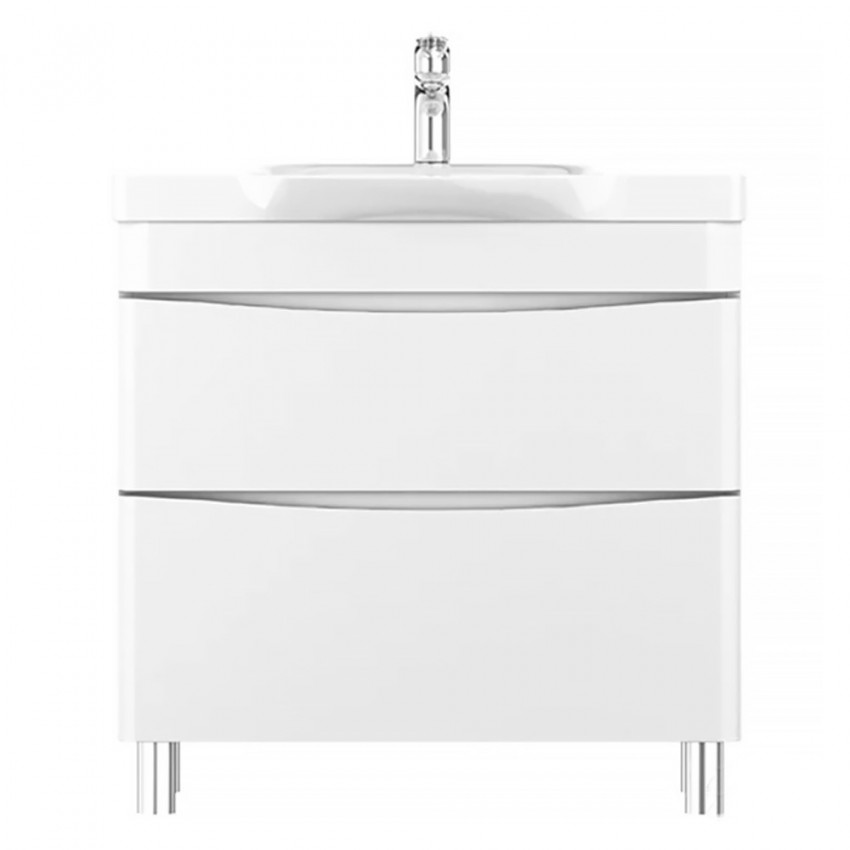 M80-FSX0802-WC0802-38 LIKE база з раковиною на підлогу 80 см, колір: білий, глянець(2 пак) (1 сорт) AM.PM