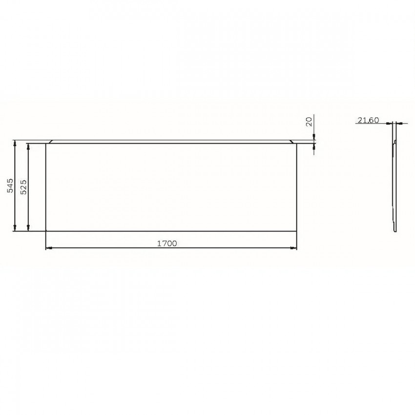 W72UA-170-070W-P1  Панель фронтальна для ванн Spirit, X-joy 170х70, біла (1 сорт) AM.PM фото 1