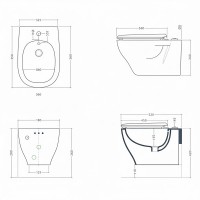 TEB004 17; 00 TEN Біде підвісне, чорний матовий (1 сорт) ArtCeram фото 1