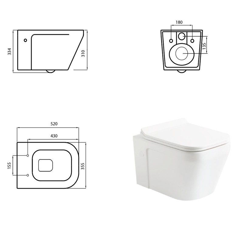 3020120 UP Підвісний безобідковий унітаз без кришки (1 сорт) DEVIT фото 2