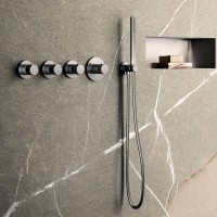 MDE019CR Paffoni modular box  Зовнішня частина до термостата на 3 вих, вертик./горизонт. установка,хром (1 сорт) Paffoni