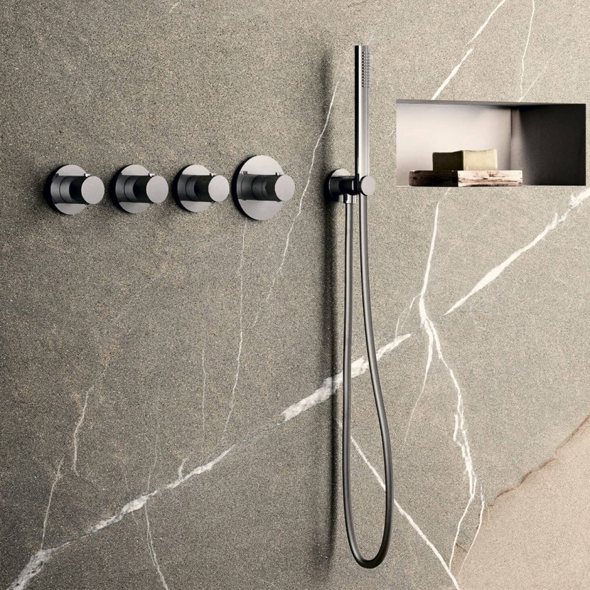 MDE019CR Paffoni modular box  Зовнішня частина до термостата на 3 вих, вертик./горизонт. установка,хром (1 сорт) Paffoni