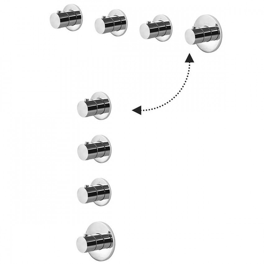 MDE019CR Paffoni modular box  Зовнішня частина до термостата на 3 вих, вертик./горизонт. установка,хром (1 сорт) Paffoni фото 3