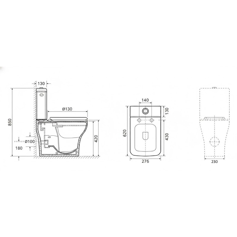 8890020 Line Чаша унітаза до компакту (1 сорт) PRIMERA фото 1