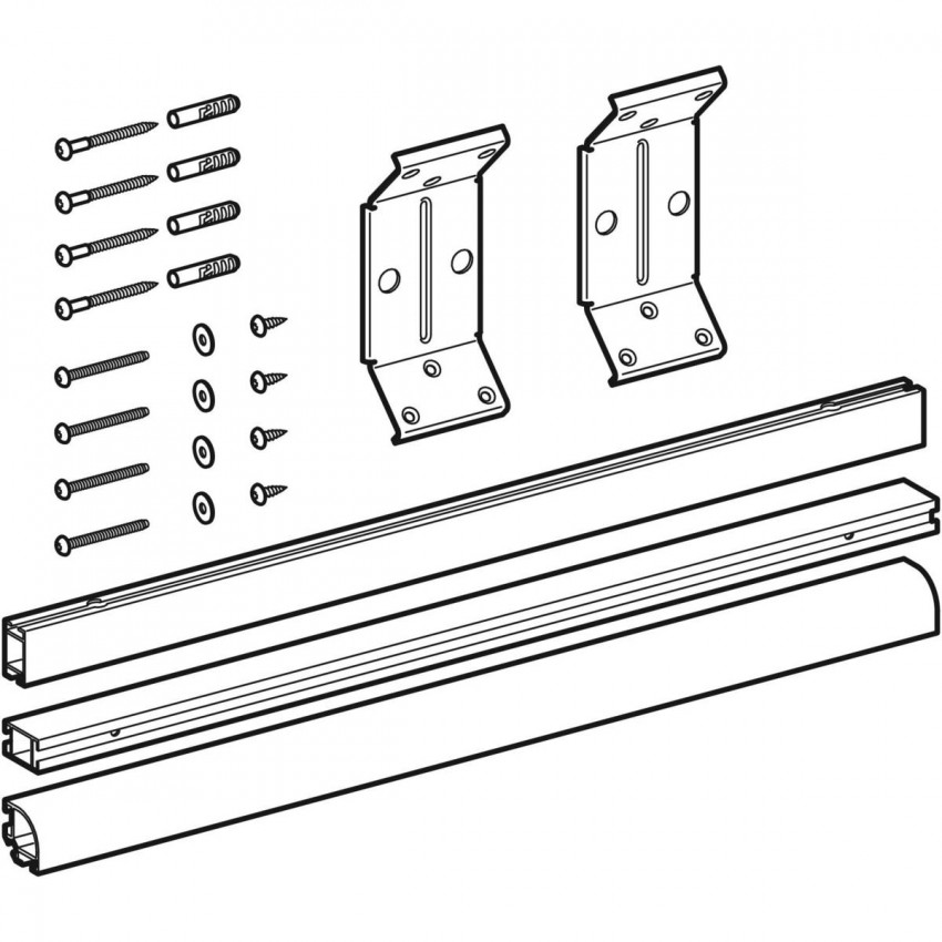 SU00016 Комплект профілей для універсальних панелей UNI 2 (фронтальна + бокова), кутовий монтаж, білий (1 сорт) KOLO фото 1