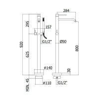 LIG032ST Змішувач для ванни на підлогу Paffoni Light (1 сорт) Paffoni фото 2