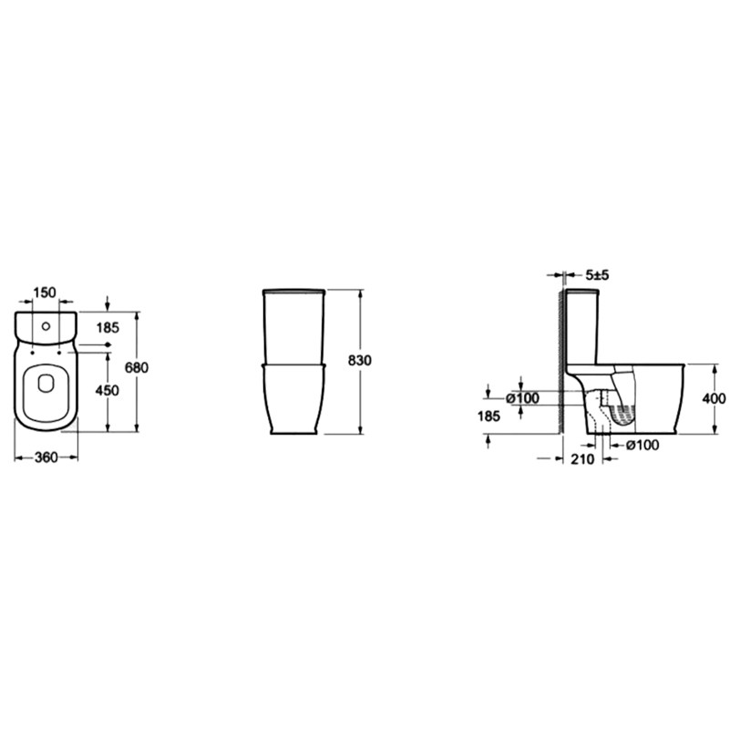3012150 AFINA Бачок до компакту 3010150 без зл. механізму (1 сорт) DEVIT фото 1