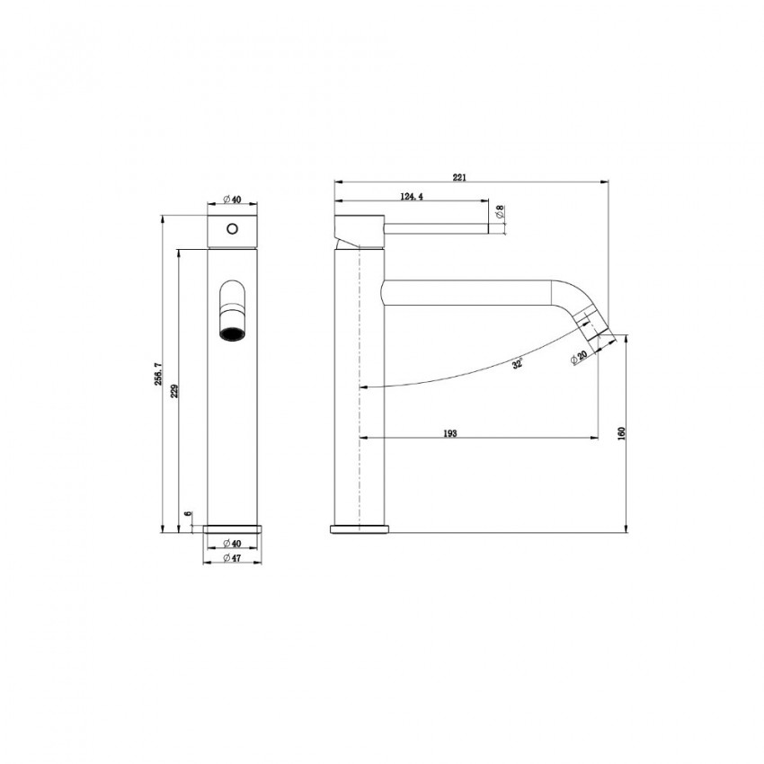 550533B Flow Змішувач д/раковини, високий, чорний матовий (1 сорт) DEVIT фото 1