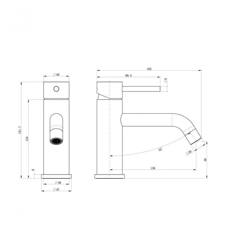 550547N Flow Змішувач д/раковини, brushed nickel (1 сорт) DEVIT фото 2