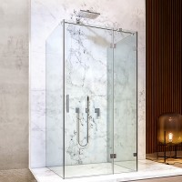 Душова кабіна  Liberta SIENA , ПФ, прозора сатин, двері 1180 (750) R, стінка 890, ручка рейлінг-кноб 225 вертикальна, тримач накидний прямокутний, ущільнювач стандарт, h 2000 (1 сорт)