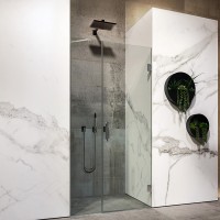 Двері для душу Liberta FLORENTIA ПФ, графіт, 900 (650) L, ручка Рейлінг-кноб 400 горизонт, тримач накидний прямокут, ущільнювач стандарт, h 2000 (1 сорт)