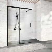 420.120003.751.248 Bella VITA 3 Душові дверцята-150, ліві, 752340 -soft close,  профіль чорний (1 сорт)