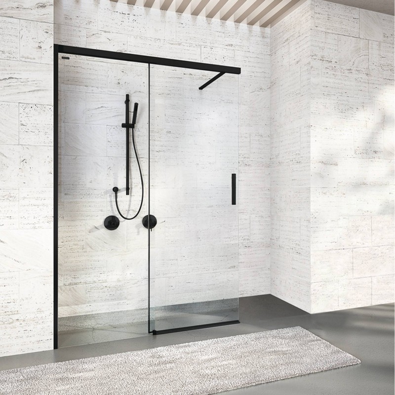 420.120003.751.248 Bella VITA 3 Душові дверцята-150, ліві, 752340 -soft close,  профіль чорний (1 сорт) Duscholux