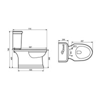 3012133 SHEFFIELD Бачок д/комп. 3010133 з отвором для кнопки у вигляді еліпса, без зливного механізму (1 сорт) DEVIT фото 1