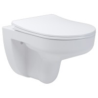 3810825 Simple Підвісний безобідковий унітаз з кришкою soft-close, Vortex Flush, білий глянець (1 сорт)