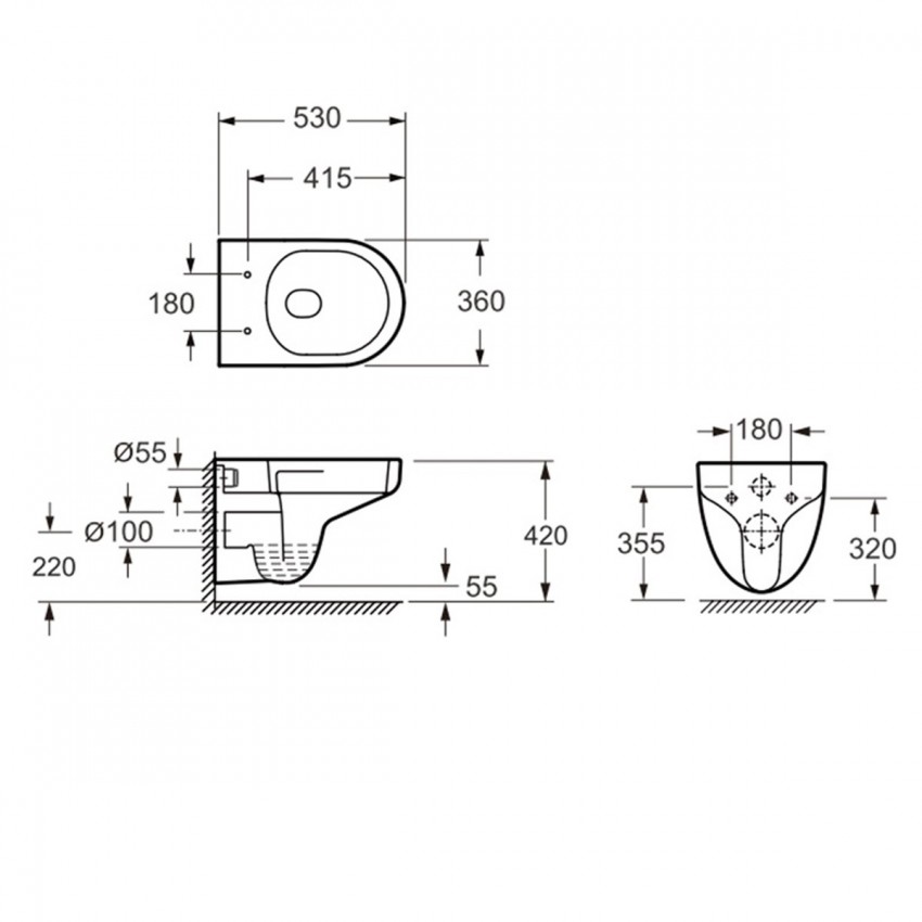 3810825 Simple Підвісний безобідковий унітаз з кришкою soft-close, Vortex Flush, білий глянець (1 сорт) DEVIT фото 1