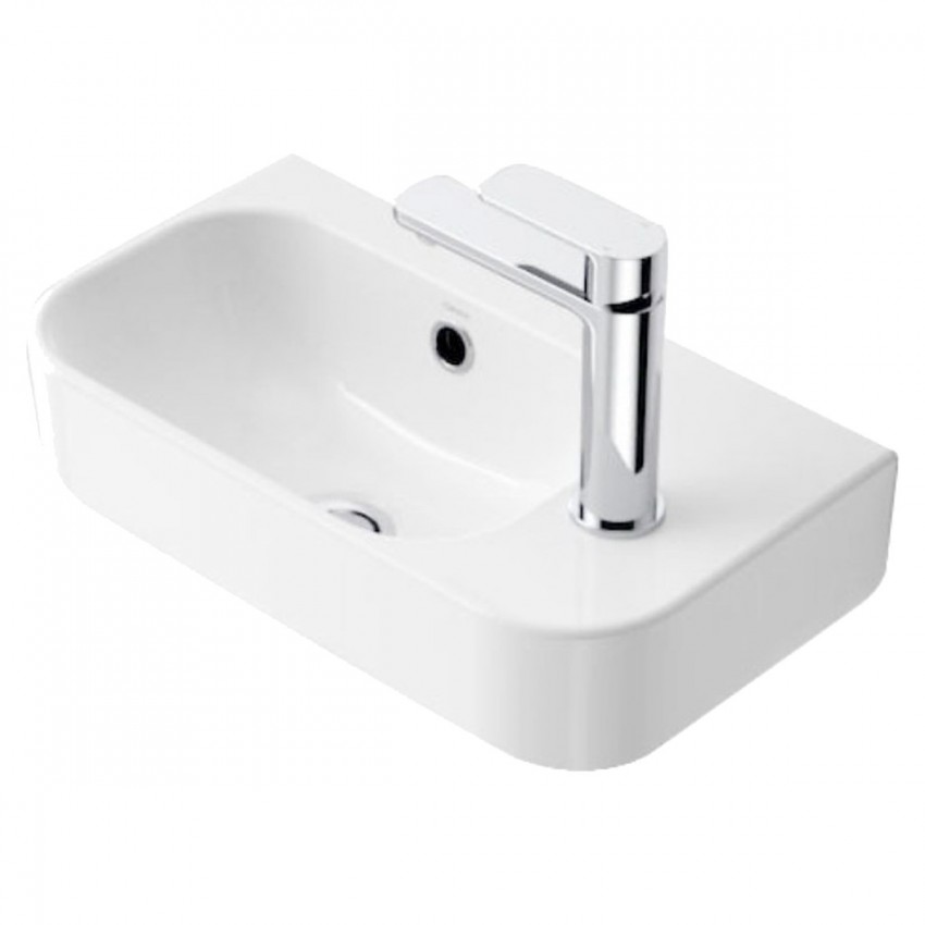 450250R Do It Раковина підвісна/меблева 450х250 см, 1 отвір під змішувач справа, білий глянець (1 сорт) DEVIT