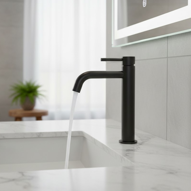 550536B Flow Змішувач д/раковини, високий, чорний матовий (1 сорт) DEVIT фото 2