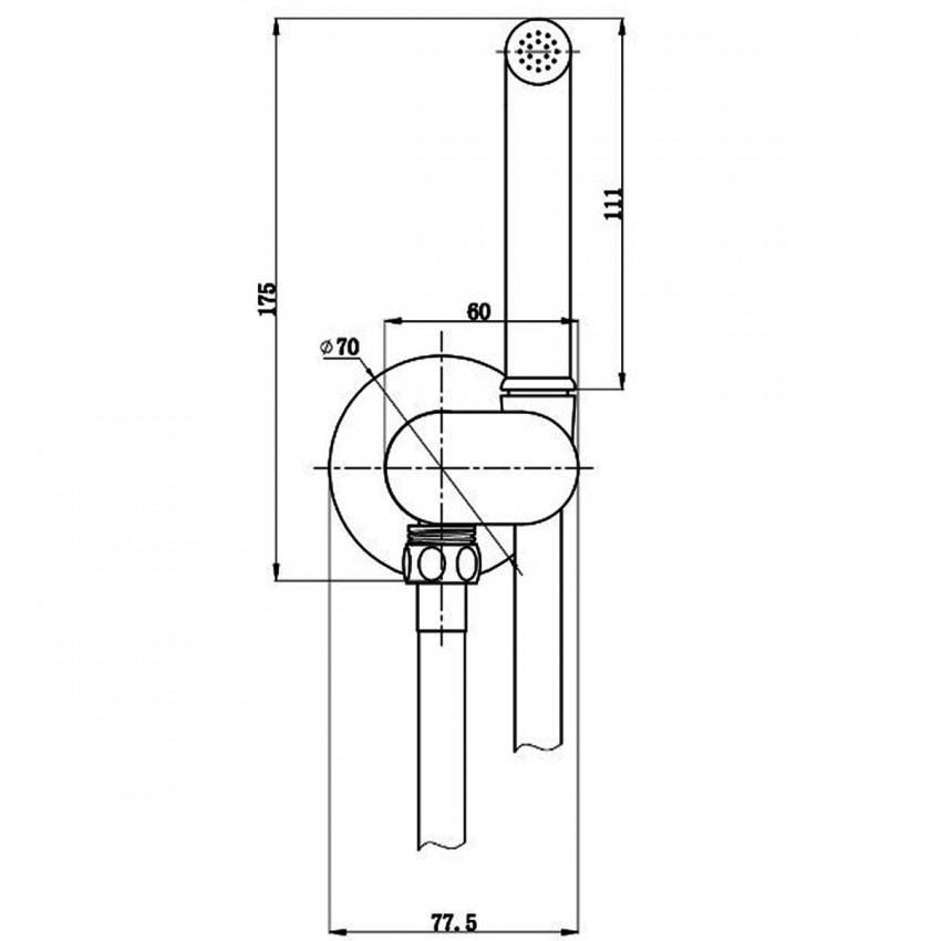 550539N Flow Гігієнічний душ, brushed nickel (1 сорт) DEVIT фото 1