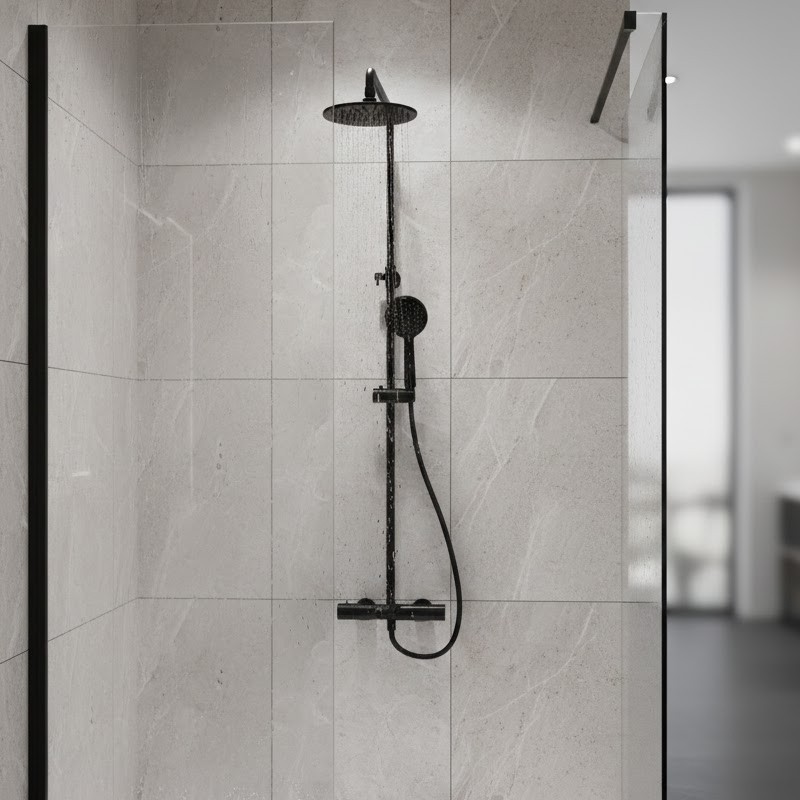 37520121B FRESH Змішувач до термостатичної душової системи, чорний матовий (1 сорт) DEVIT