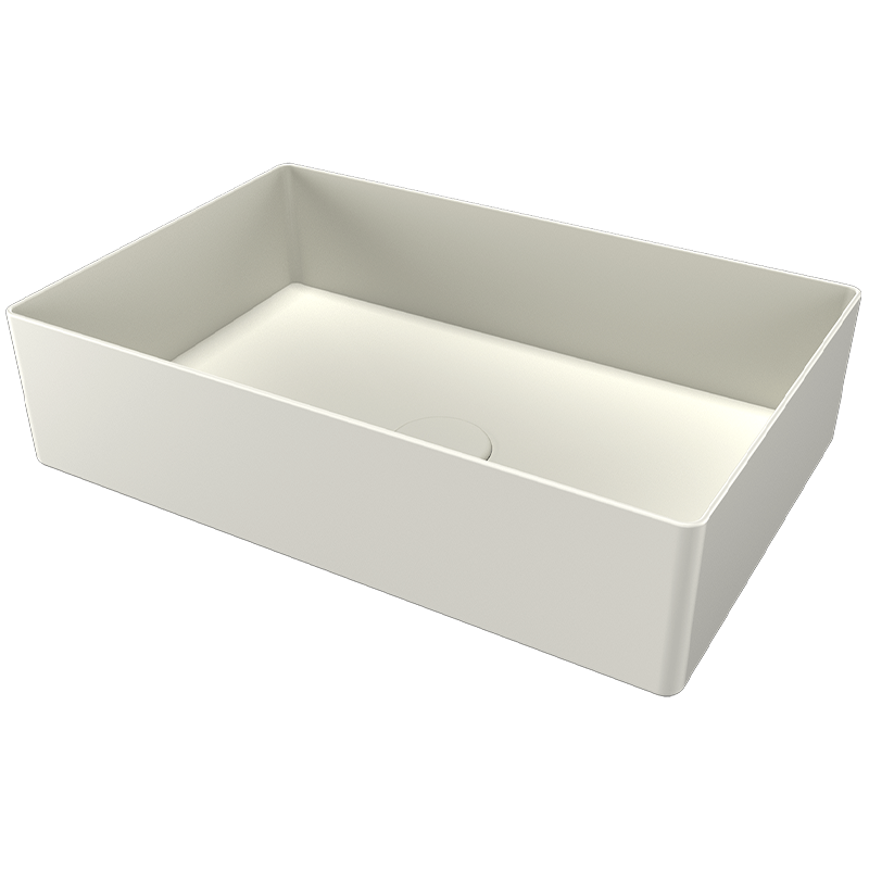 MWLVQ11 QUBE 11 раковина на стільницю без переливу 50х33, в кольорі panna (білий матовий) (1 сорт) SDR фото 1