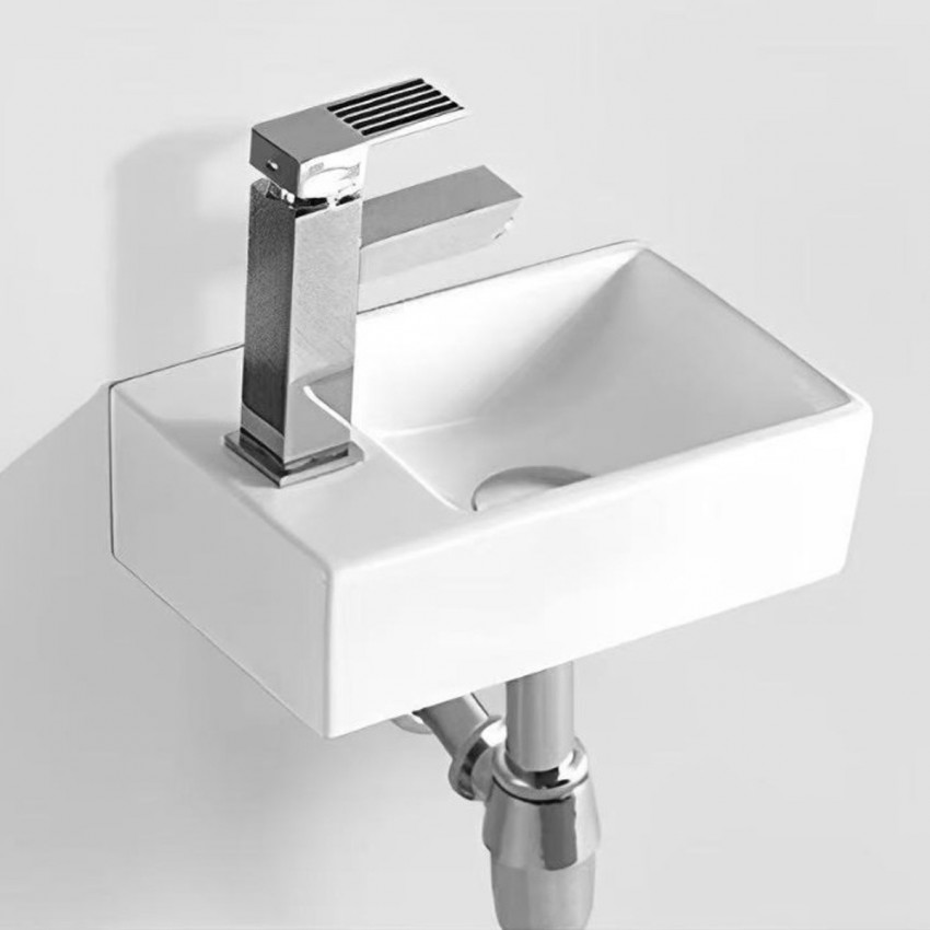 180300L Linea Раковина підвісна/меблева 300х180 см, 1 отвір під змішувач зліва,  білий глянець (1 сорт) DEVIT фото 1