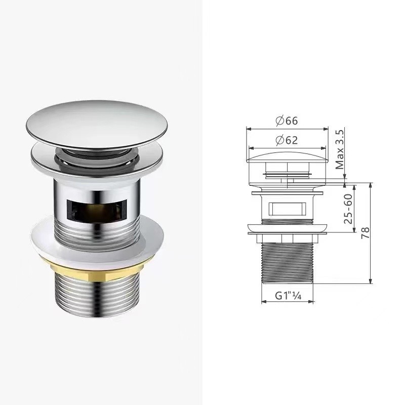 550548N Донний клапан, brushed nickel (1 сорт) DEVIT фото 1