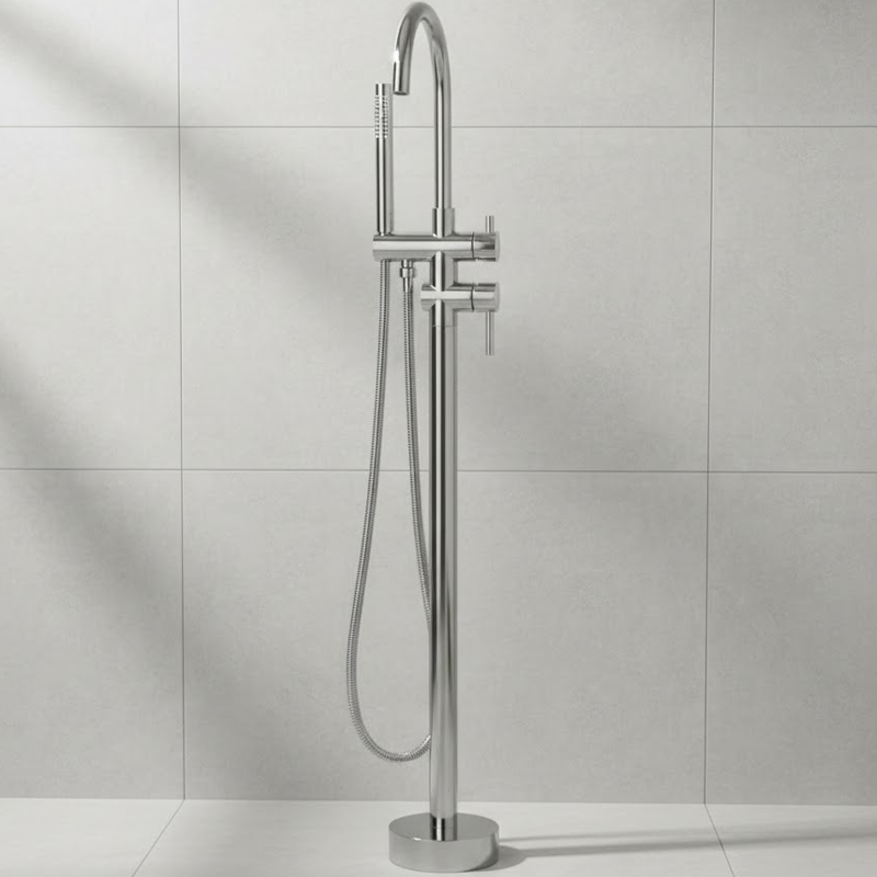 550538C Flow Змішувач для ванни з підлоги, хром (1 сорт) DEVIT фото 2